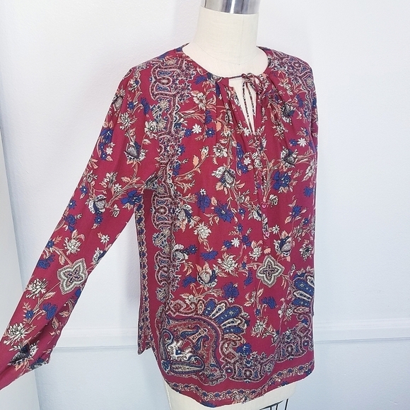 🌸 Lucky Brand | Bohemian Floral Jersey Top S - Picture 3 of 13